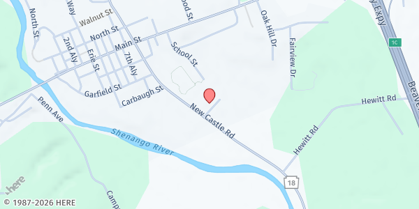 Map showing The Church of the Good Shepherd at 3613 Sharon Rd, West Middlesex, PA