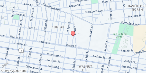 Map showing Children Advancing Toward Success - West Philadelphia at 2838 Arch Street, West Philadelphia, PA