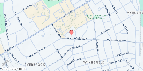 Map showing Samuel Gompers School at 5701 Wynnefield Avenue, West Philadelphia, PA