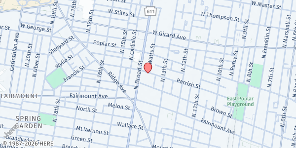Map showing Macedonia Mission Center at 1340 Parrish Street, West Poplar, PA