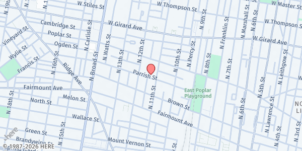 Map showing Siloam Food Pantry at 850 North 11th Street, West Poplar, PA