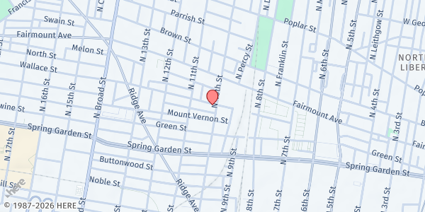 Map showing St. Paul's Baptist Church at 1000 Wallace Street, West Poplar, PA
