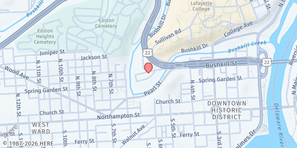 Map showing Safe Harbor of Easton at 536 Bushkill Drive, West Ward, PA