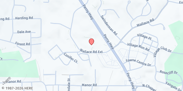 Map showing North Way Christian Community - Wexford at 12121 Perry Hwy., Wexford, PA