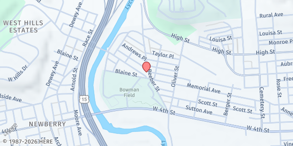 Map showing Freedom House Community Worship Center at 1700 Memorial Ave, Williamsport, PA