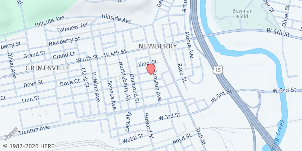 Map showing Newberry Church Of Christ at 2101 Linn St., Williamsport, PA