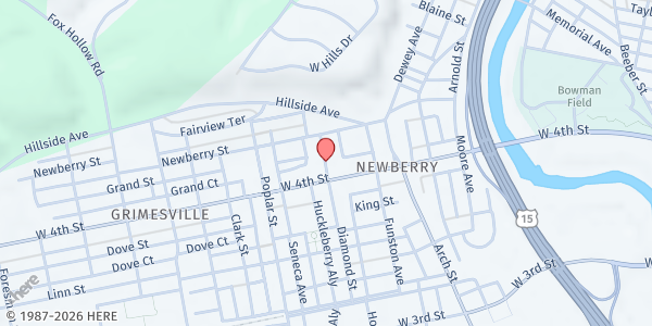 Map showing West End Food Pantry at 911 Diamond St, Williamsport, PA