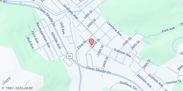 Map showing Windber Food Pantry at 401 22nd St., Windber, PA