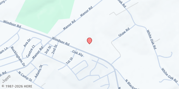 Map showing Emmanuel Methodist Church at 2185 Windsor Rd., Windsor, PA