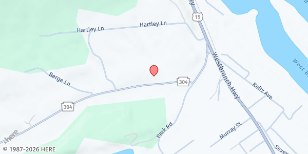 Map showing New Berlin American Legion Post 95 at 330 PA-304, Winfield, PA