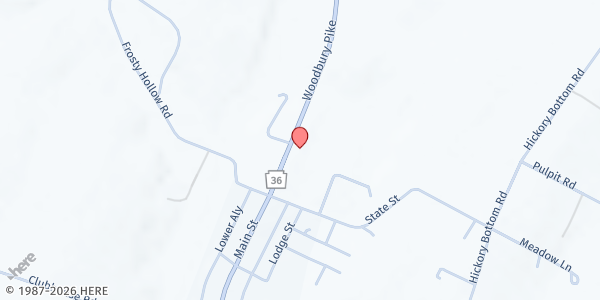 Map showing Woodbury Food Pantry at 4100 Woodbury Pike, Woodbury, PA