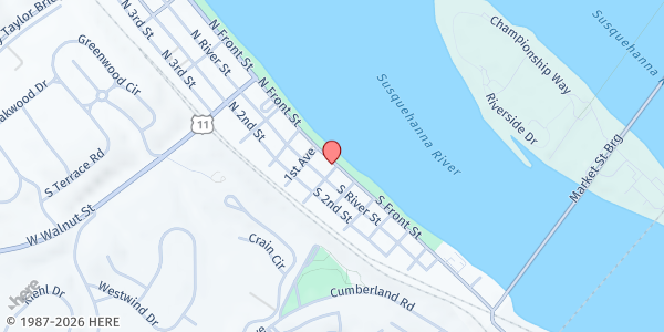 Map showing M28 Ministry Food Pantry at 32 S. Front St., Wormleysburg, PA