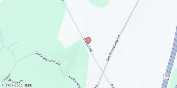 Map showing Chapel Hill Church of God at 4521 Oxford Rd., York Springs, PA