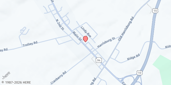 Map showing PA Library/Holy Trinity Lutheran Church at PA Library/Holy Trinity Lutheran Church, York Springs, PA