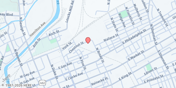 Map showing Stillmeadow York City Campus at 350 Chestnut St, York, PA