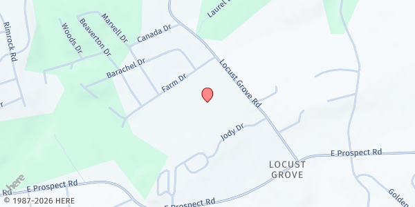 Map showing The Abundant Life Center at 3930 Farm Dr., York, PA