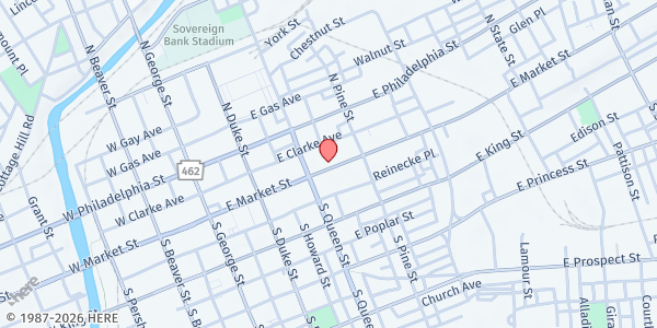 Map showing The Caring Ministry at 225 EAST MARKET STREET, York, PA