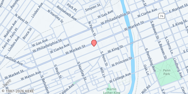 Map showing West End Local Link at 408 W. Market St., York, PA