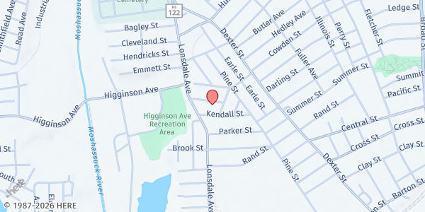 Map showing Central Falls Food Pantry At Progreso Latino at 20 Claremont St, Central Falls, RI