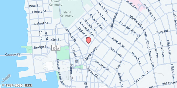 Map showing Dr. Martin Luther King Jr. Community Center at 20 Dr Marcus Wheatland Blvd, Newport, RI