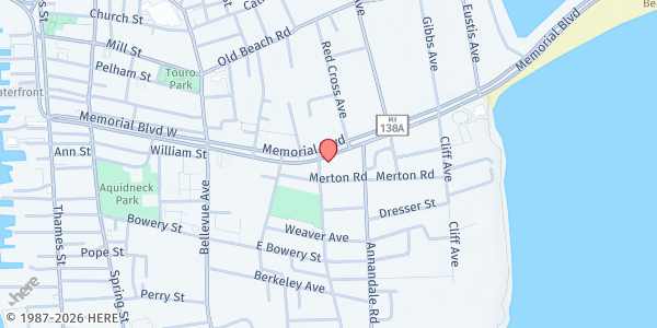 Map showing Salvation Army - Newport - Food Distribution Center at 51 Memorial Blvd, Newport, RI