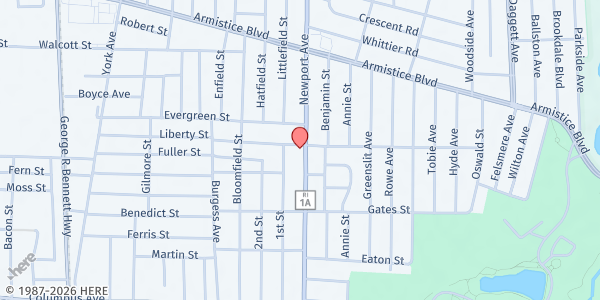 Map showing Saint Matthew Trinity Lutheran Food Pantry - Food Distribution Center at 690 Newport Ave, Pawtucket, RI