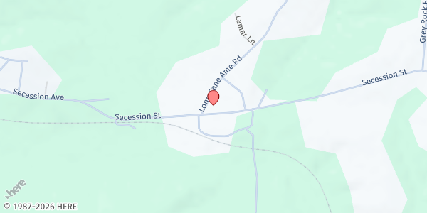 Map showing Long Cane Food Pantry at 8 Long Cane AME Road, Abbeville, SC