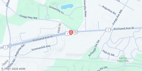 Map showing Christ Central Aiken at 3605 Richland Ave. W., Aiken, SC