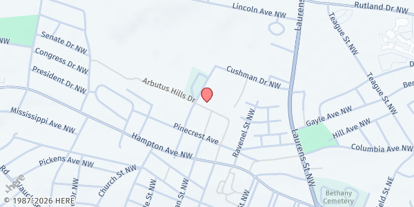 Map showing New Life 7th Day Adventist at 804 Collins Ave., Aiken, SC