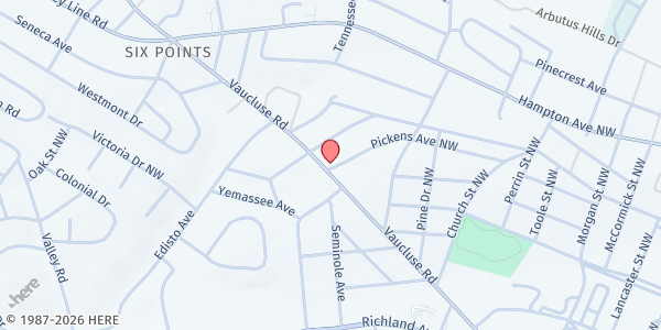 Map showing New Life Ministries of Aiken at 3104 Vaucluse Rd., Aiken, SC