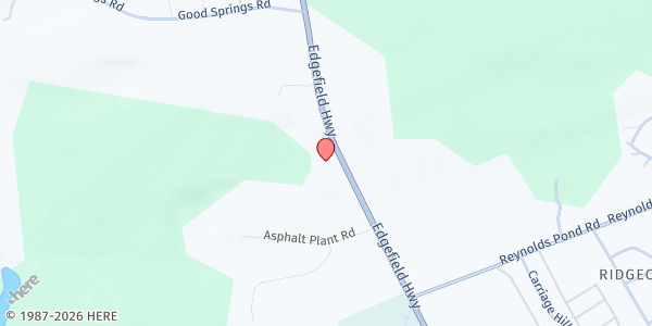 Map showing Unity Holiness Church at 1615 Edgefield Hwy., Aiken, SC