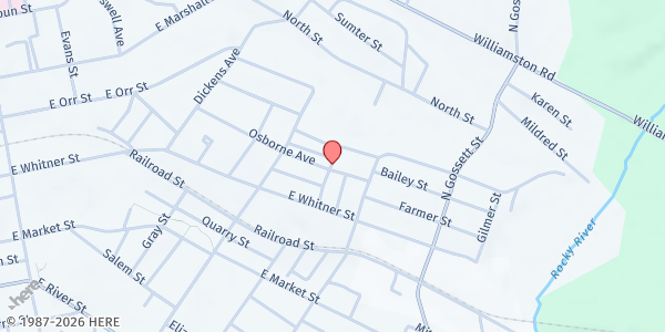 Map showing Anderson First Seventh Day Adventist at 1001 Osborne Avenue, Anderson, SC