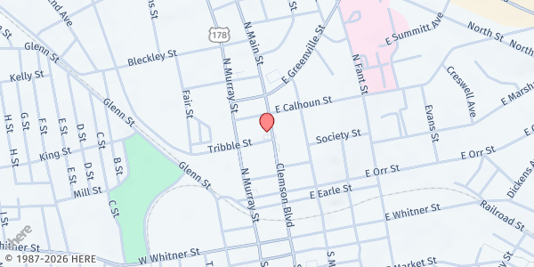Map showing Belton Interfaith Ministries at 507 N. Main St., Anderson, SC