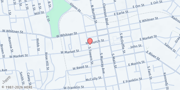 Map showing Good Neighbor Cupboard at 313 S Tower St, Anderson, SC