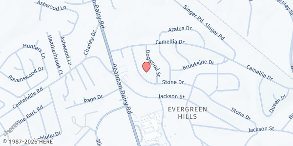 Map showing Sanctuary of Praise at 518 Stone Dr., Anderson, SC