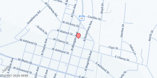 Map showing Helping Hands of Georgetown, Inc @ Andrews at 310 N. Morgan Ave., Andrews, SC