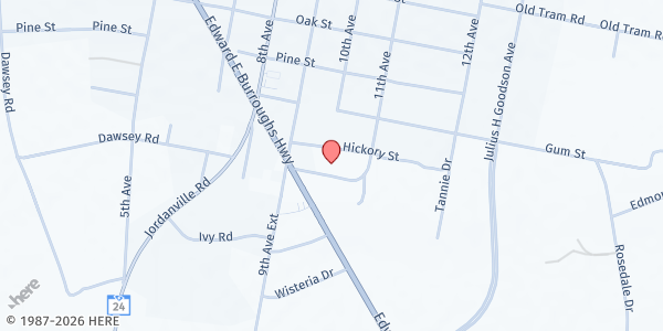Map showing St. Elizabeth Missionary Baptist Church at 57 Church St, Aynor, SC