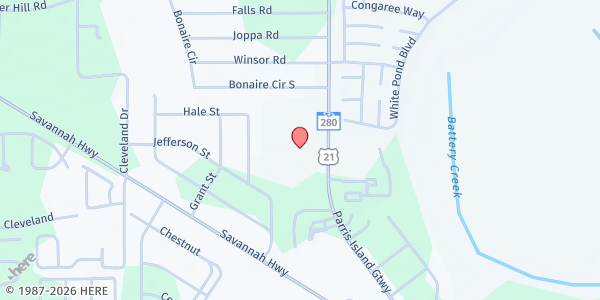 Map showing Community Bible Church of Beaufort at 638 Parris Island Gateway, Beaufort, SC