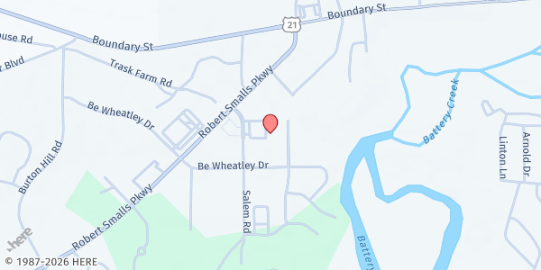 Map showing Healing Waters - Beaufort SDA at 1505 Salem Rd, Beaufort, SC