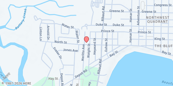 Map showing Salvation Army - Beaufort at 2505 N. St., Beaufort, SC
