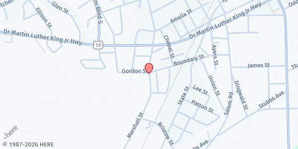 Map showing Level Green UMC at 316 Marshall Street, Bennettsville, SC