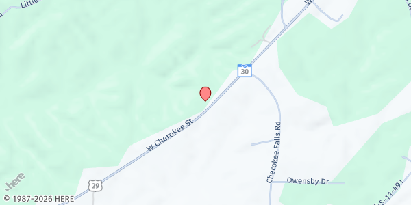 Map showing Pure Heart Food Pantry at 1742 W. Cherokee St., Blacksburg, SC