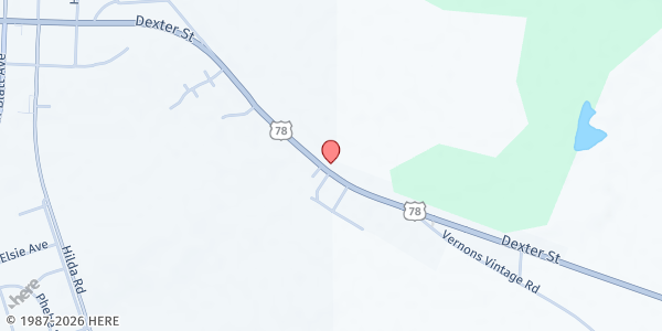 Map showing Macedonia Baptist at 2534 Dexter St., Blackville, SC