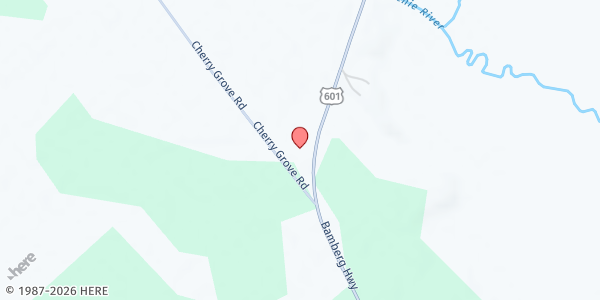 Map showing Greater Cherry Grove Church at 80 State Rd S-25-621, Brunson, SC