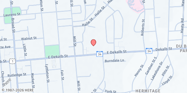 Map showing Christian Community Ministries at 110 E. DeKalb St., Camden, SC