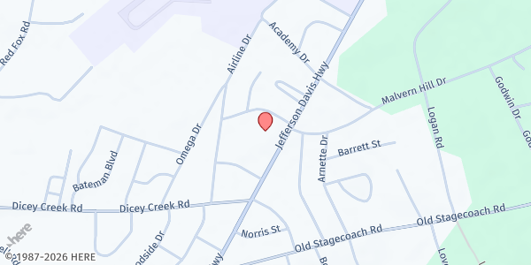 Map showing House of Bread Ministry at 2249a Jefferson Davis Hwy., Camden, SC