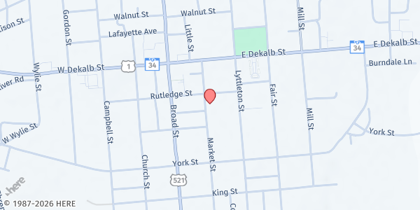 Map showing Mary Magdeline Outreach Center at 914 Market St., Camden, SC