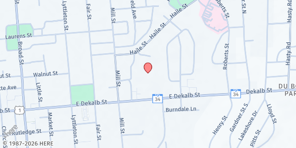 Map showing United Way of Kershaw Food Pantry at 110 East Dekalb Street, Camden, SC