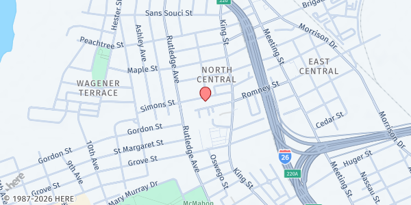 Map showing Ashleyville Maryville - New Israel R.E. Church at 69 Simons Street, Charleston, SC