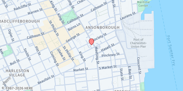 Map showing Charleston Area Senior Citizens Services, Inc. at 259 Meeting St., Charleston, SC